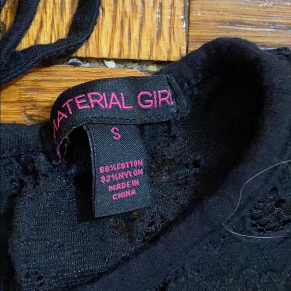 Material girl black laced crop short sleeve top - Picture 3 of 6